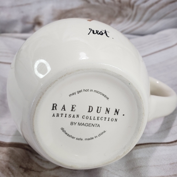 Rae Dunn Artisan Collection Rest Beach Chair Coffee Mug Diner Style Magenta #2 - Picture 4 of 6